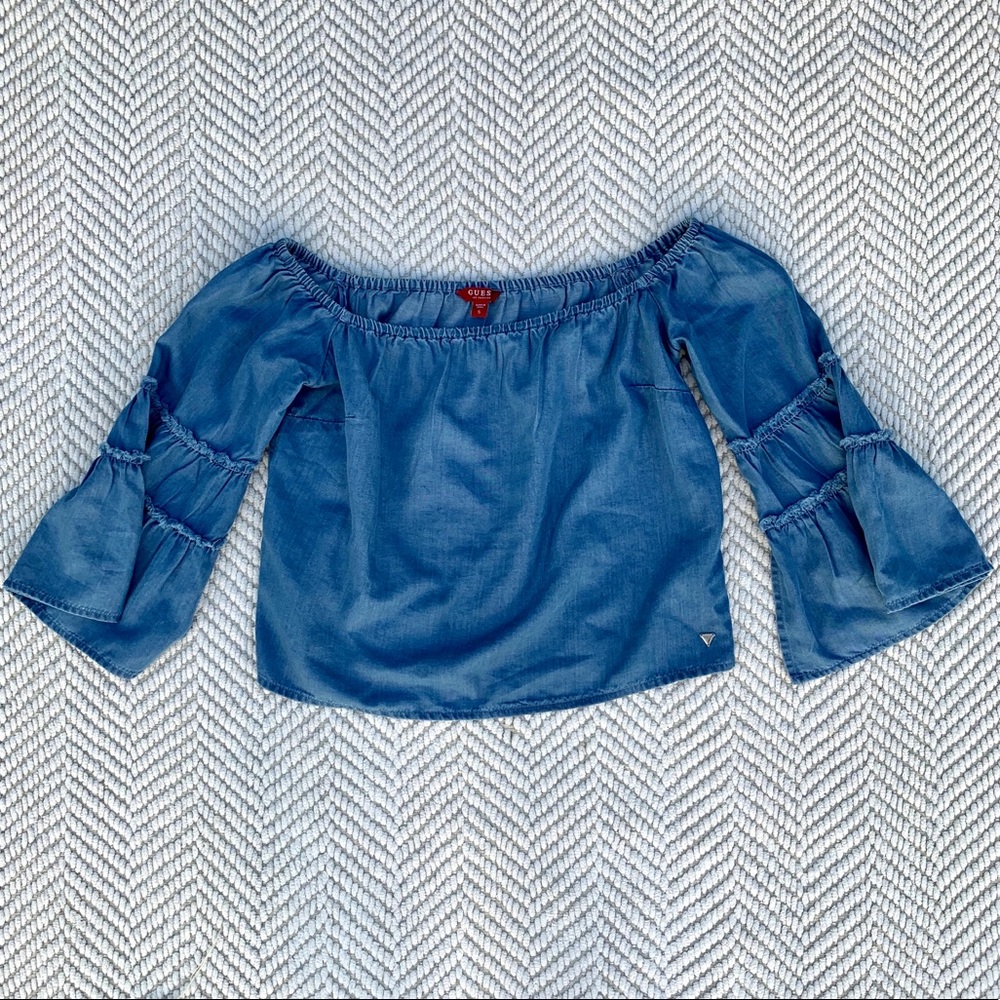 Guess Off-the-Shoulder Wide Sleeve Top